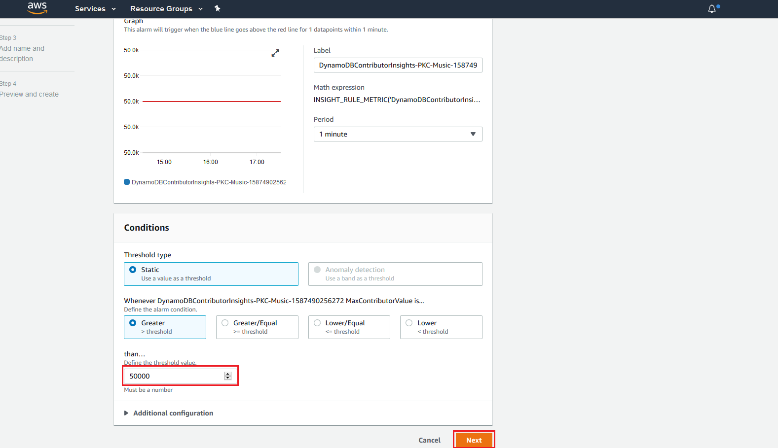 Console screenshot showing Contributor Insights tab and button.