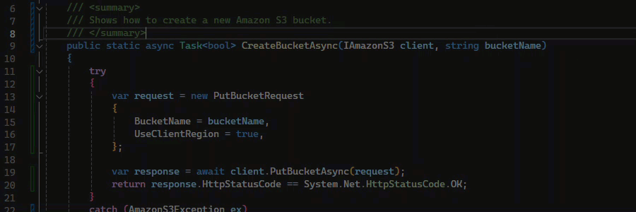 An example of C3 with DocString completion.