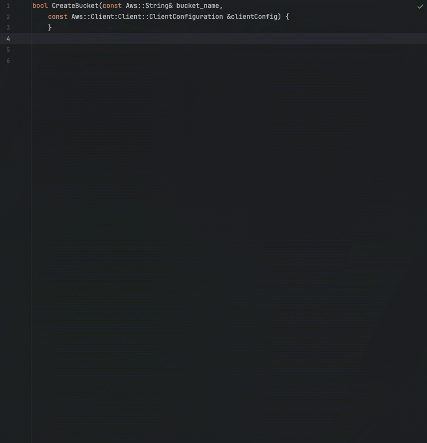 An example of the line-by-line completion feature.