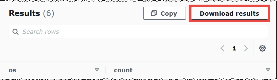 Downloading query results in CSV format.