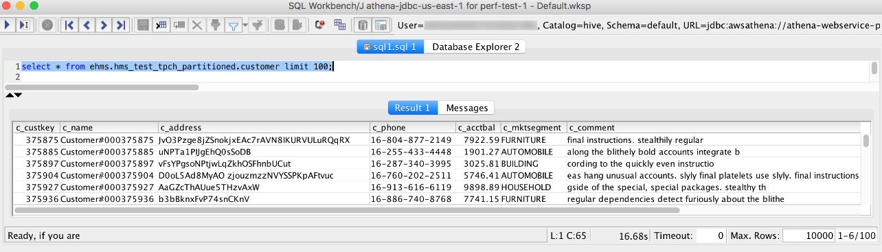 Accessing Hive metastore and Amazon S3 data across accounts in SQL Workbench.