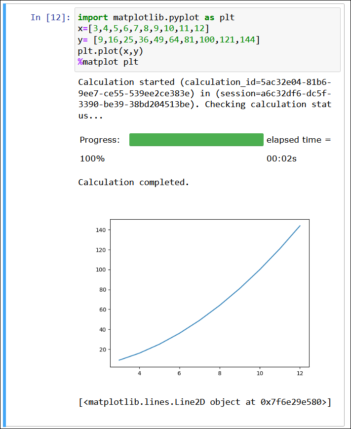 Using the %matplot magic command.