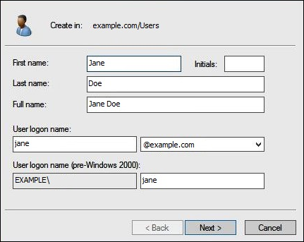 Enter a user name.