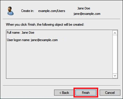 Choose Finish.