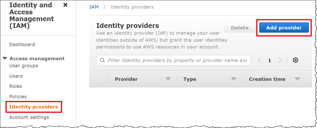 Choose Add provider.