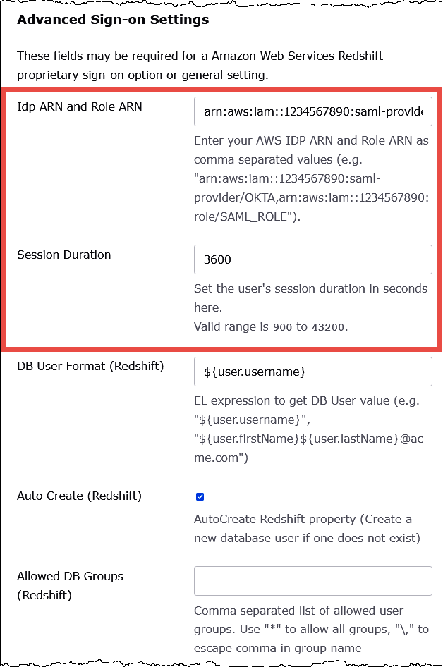 Enter advanced sign-on settings.