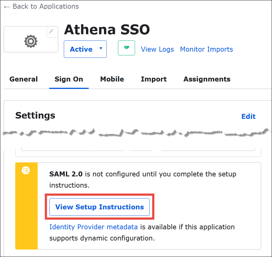 Choose View Setup Instructions.