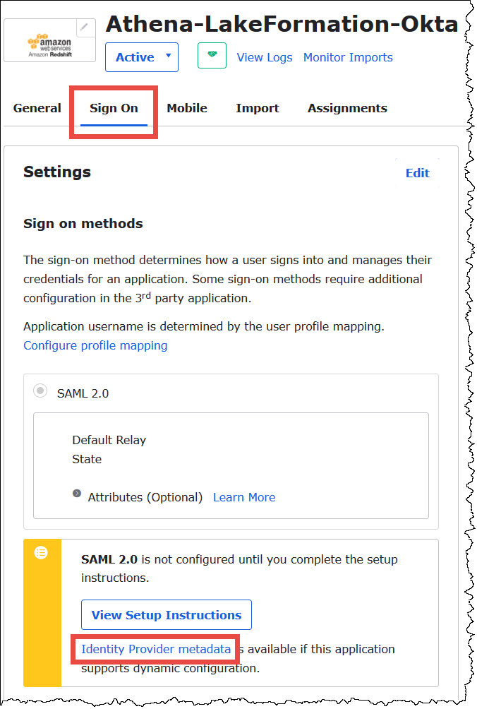 Right-click Identity Provider metadata.