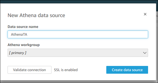 Screenshot of a new data source in the Amazon Quick console.