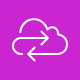 Cloud icon with bidirectional arrows indicating sync or data transfer.