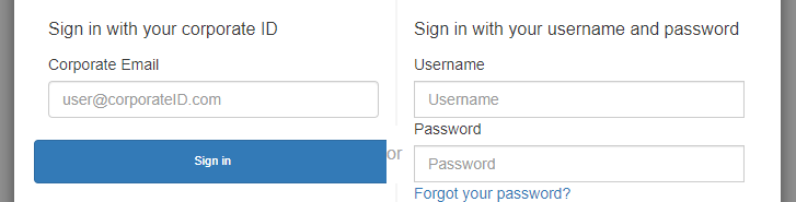 An Amazon Cognito managed login sign-in page displaying local user sign-in and a prompt for a federated user to enter an email address.