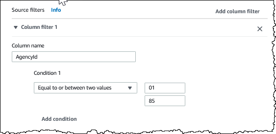 Schema and table selection