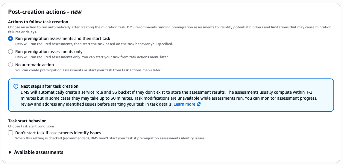 Create migration task