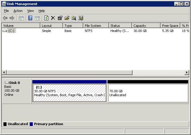Windows Server Disk Management Utility