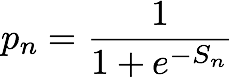 An image showing the equation for probability that the sample is from a real distribution.