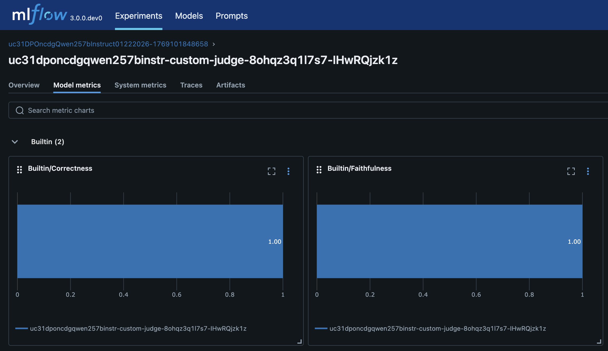 Sample built-in metrics for LLMAJ benchmarking task.