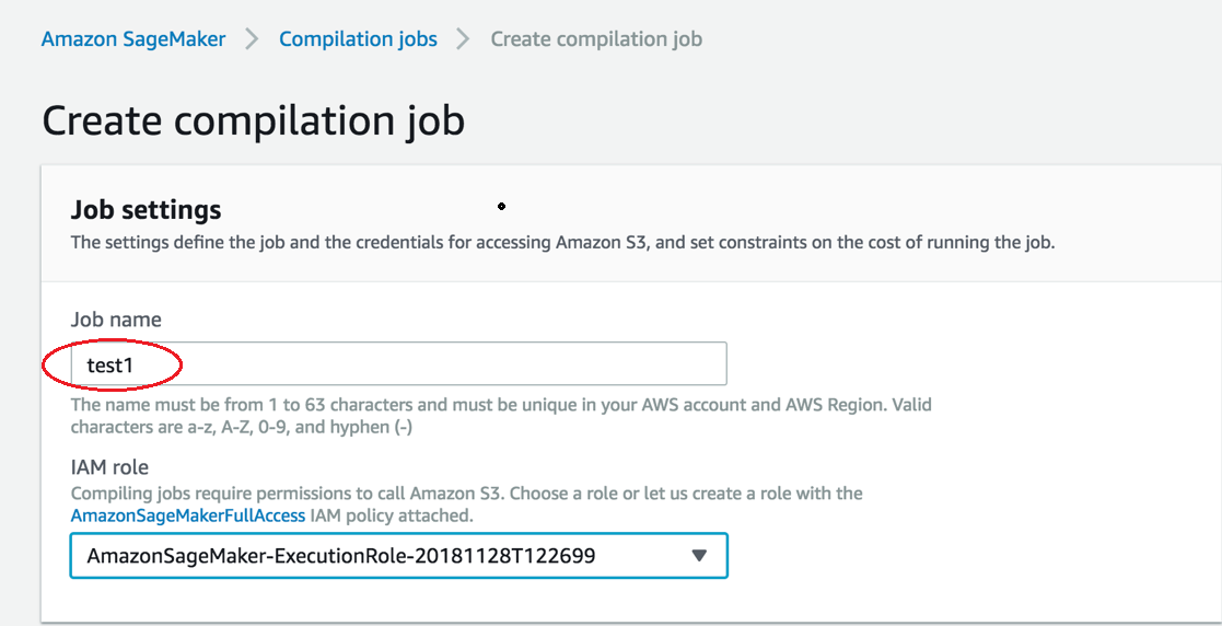 Create compilation job page.