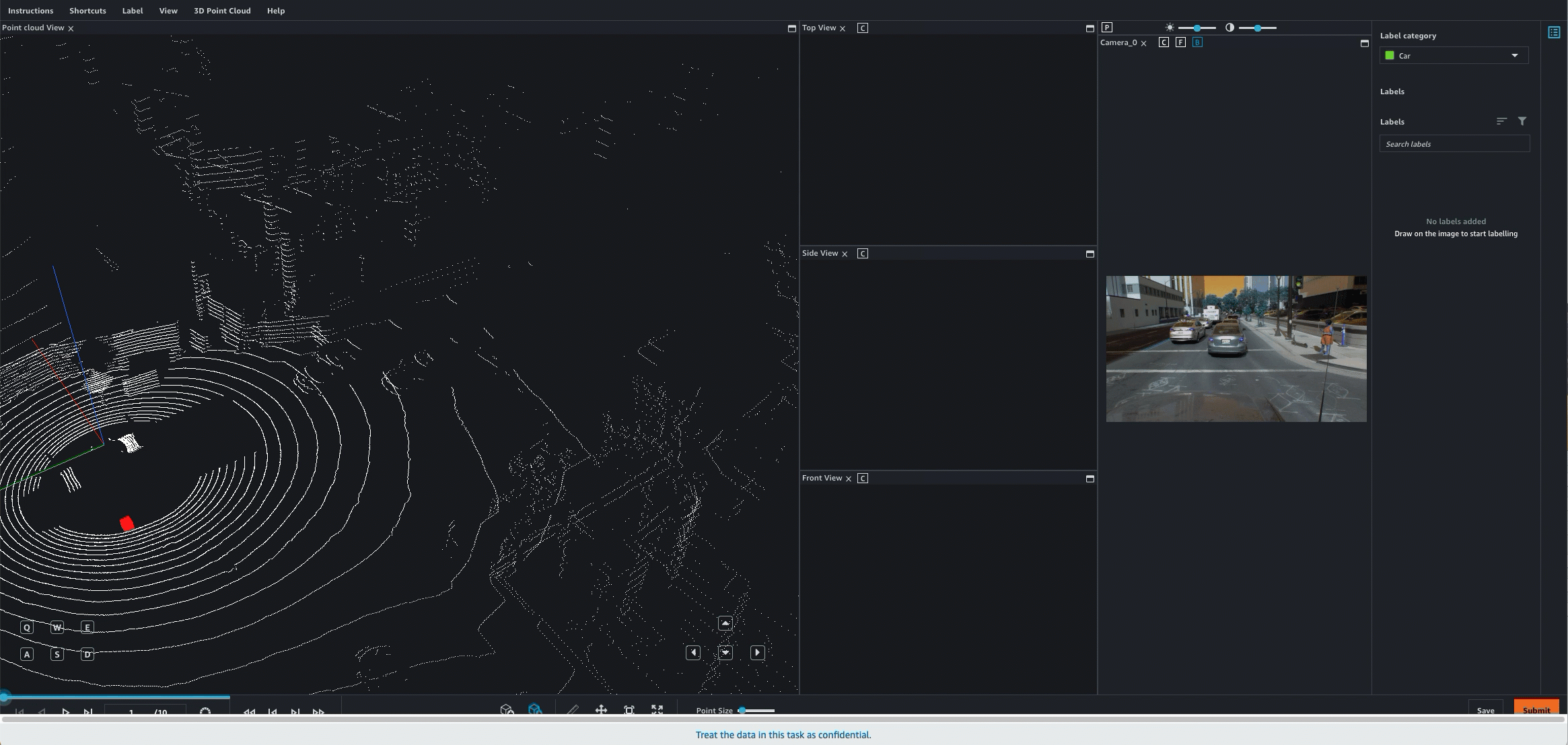 Gif showing how the location of a cuboid is inferred in in-between frames.