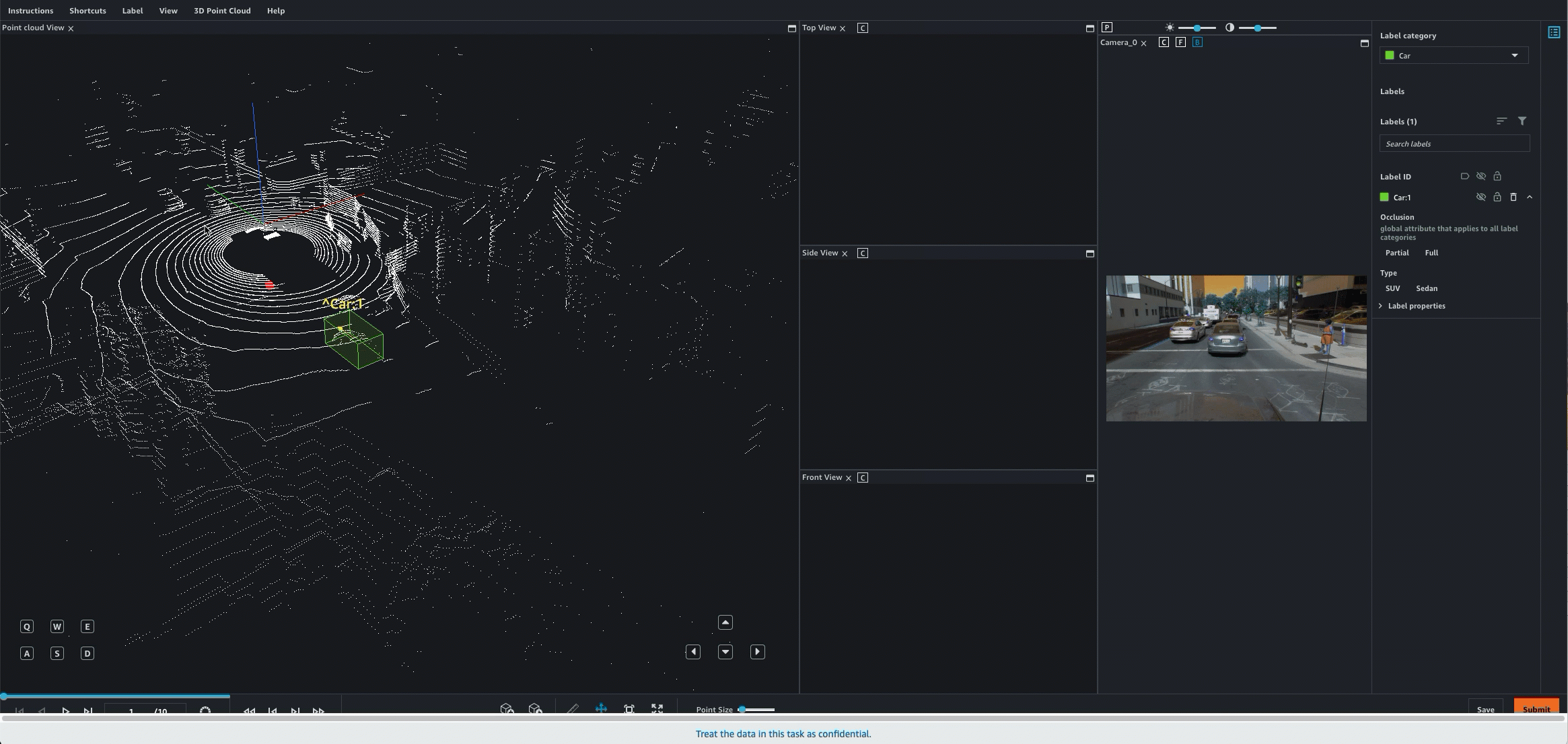 Gif shows how a worker can use the 3D or 2D view to adjust a cuboid.