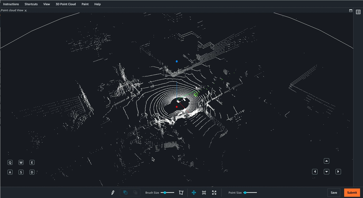 Gif showing how workers can move around the 3D point cloud.