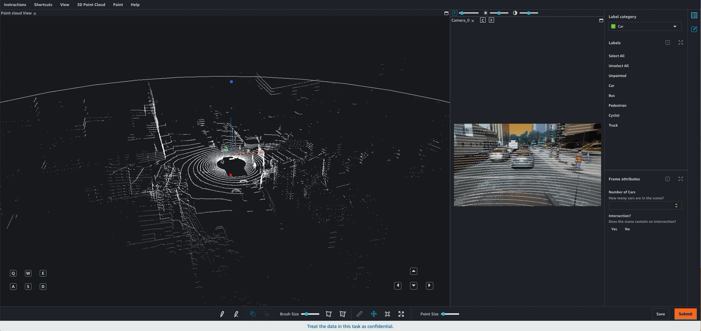 Gif showing how workers can use the 3D point cloud and 2D image together to paint objects.