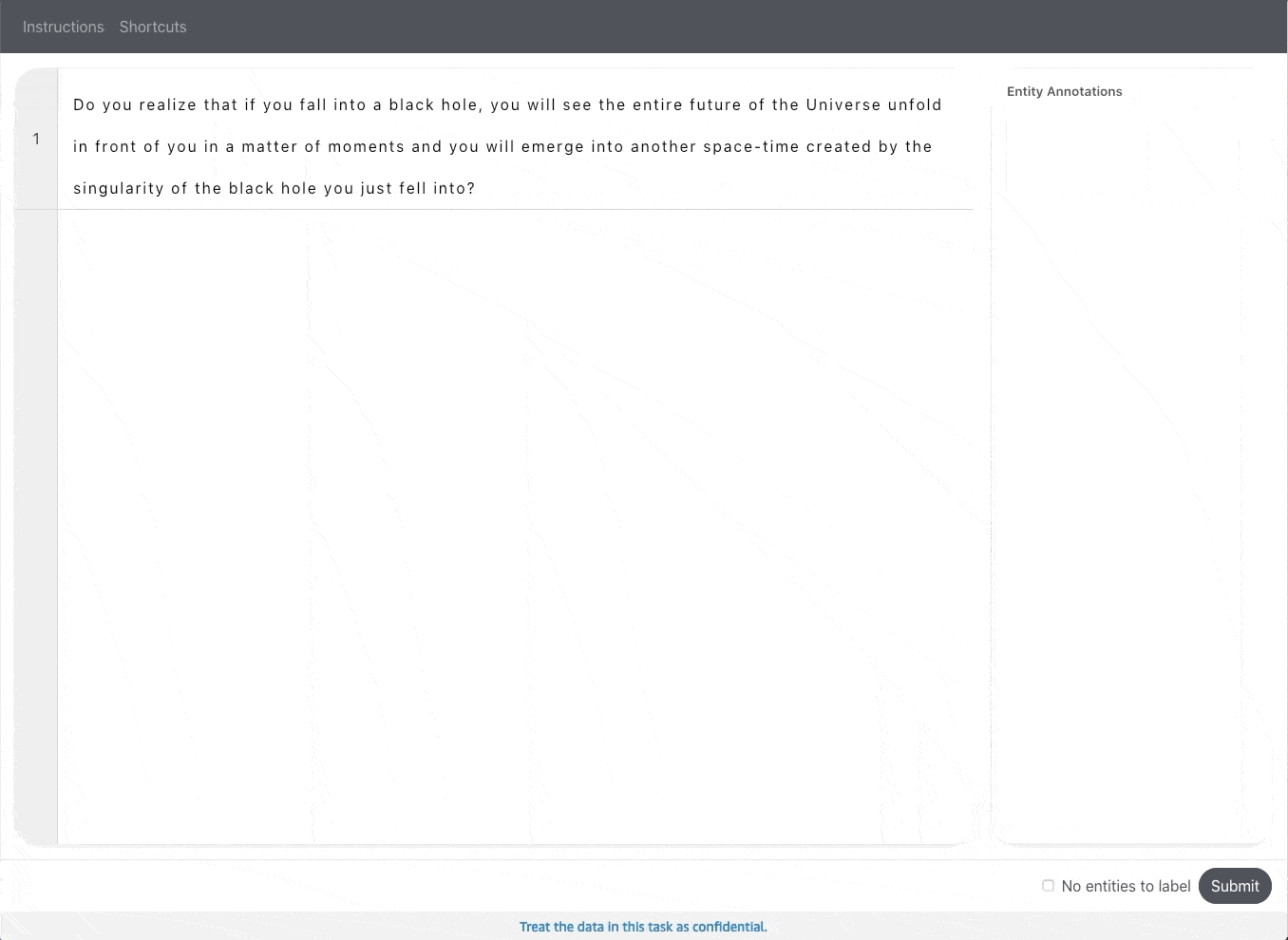 Gif showing how to create a named entity recognition labeling job in the SageMaker AI console.