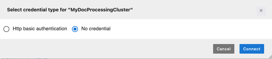 Modal showing selection of Amazon EMR credentials for JupyterLab notebooks.