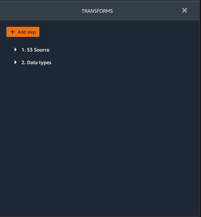 Add step located toward the top of the Transforms section.