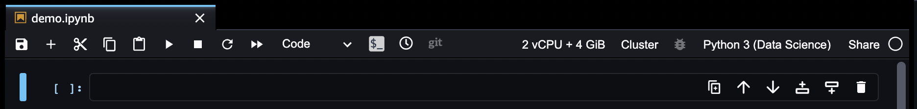 SageMaker Studio Classic notebook menu.