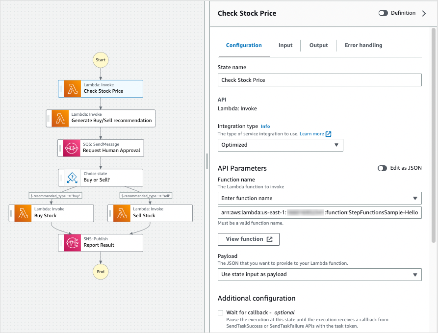 Illustrative screenshot of Workflow Studio inspector showing configuration panel