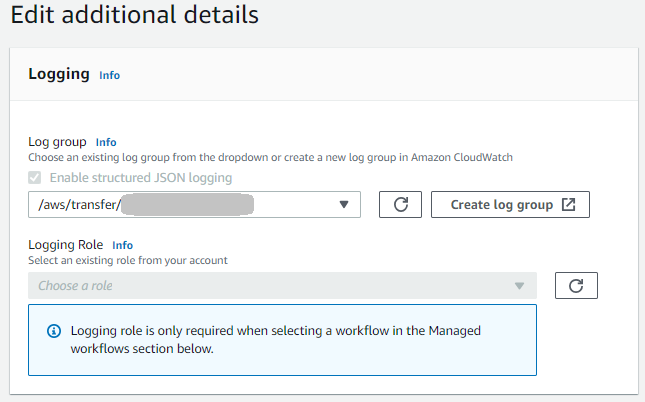 Logging pane if the server does not already have logging enabled.